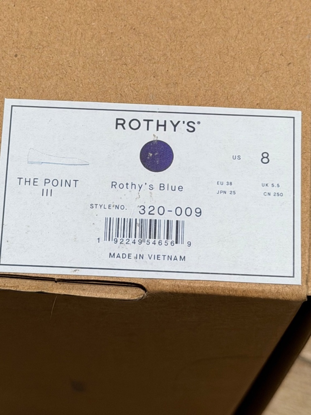 NIB Rothy's The Point 111 Blue Flats Women's Size 8 NEW in Box - Picture 10 of 10